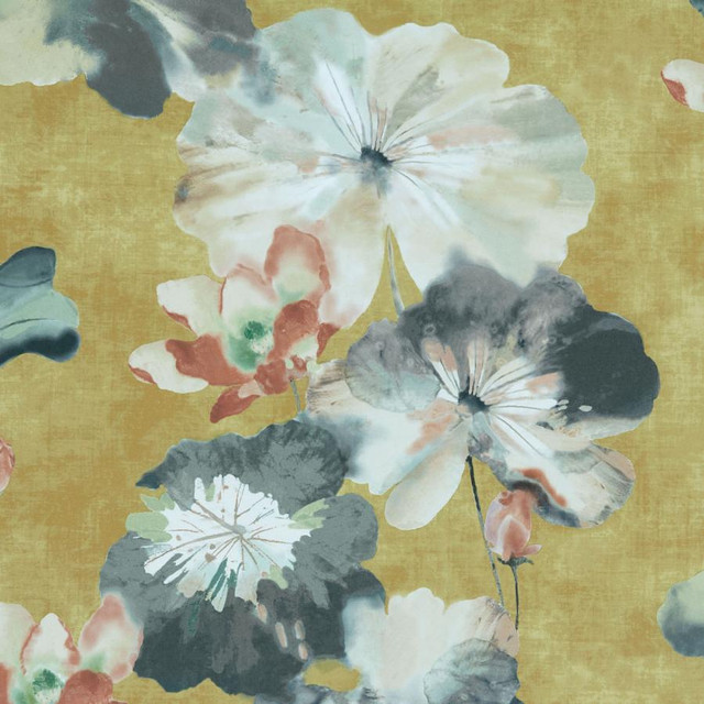 Water Lilies (Wp) # 05 Honey by 1838 Wallcoverings Designer Wallpaper WILLOW HALF DROP PASTE THE WALL UNITED KINGDOM V-33" 20.5"X11YD - Swanky Fabrics - Water Lilies (Wp) # 05 Honey by 1838 Wallcoverings Designer Wallpaper WILLOW HALF DROP PASTE THE WALL UNITED KINGDOM V-33" 20.5"X11YD - Swanky Fabrics -