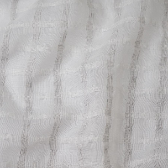 Joan # 229 Overcast by Maxwell Designer Fabric SHEER GLAM 100% POLYESTER TURKEY V-0.75" H-0.87" 125" - Swanky Fabrics -