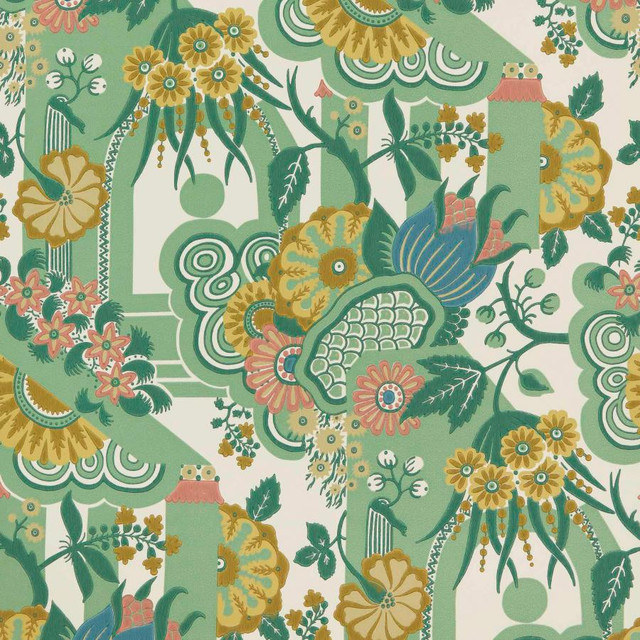 Pineapple Garden (Wp) # 02 Verde by 1838 Wallcoverings Designer Wallpaper V&A DECORATIVE PAPERS II STRAIGHT PASTE THE WALL UNITED KINGDOM V-25" 20.5"X11YD - Swanky Fabrics - Pineapple Garden (Wp) # 02 Verde by 1838 Wallcoverings Designer Wallpaper V&A DECORATIVE PAPERS II STRAIGHT PASTE THE WALL UNITED KINGDOM V-25" 20.5"X11YD - Swanky Fabrics -