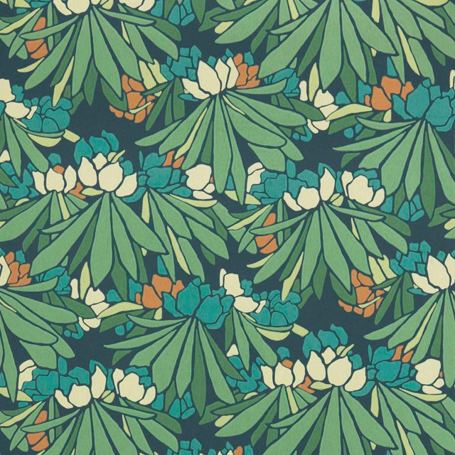 Rhododendron (Wp) # 03 Forest by 1838 Wallcoverings Designer Wallpaper V&A DECORATIVE PAPERS II STRAIGHT PASTE THE WALL UNITED KINGDOM V-17.5" 20.5"X11YD - Swanky Fabrics - Rhododendron (Wp) # 03 Forest by 1838 Wallcoverings Designer Wallpaper V&A DECORATIVE PAPERS II STRAIGHT PASTE THE WALL UNITED KINGDOM V-17.5" 20.5"X11YD - Swanky Fabrics -
