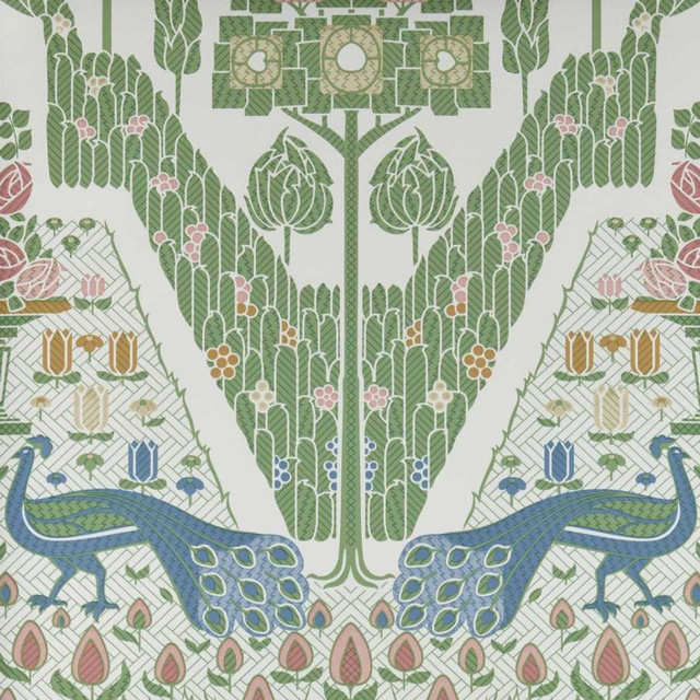 Peacock Topiary (Wp) # 02 Fern by 1838 Wallcoverings Designer Wallpaper V&A DECORATIVE PAPERS STRAIGHT PASTE THE WALL UNITED KINGDOM V-25" 20.5"X11YD - Swanky Fabrics - Peacock Topiary (Wp) # 02 Fern by 1838 Wallcoverings Designer Wallpaper V&A DECORATIVE PAPERS STRAIGHT PASTE THE WALL UNITED KINGDOM V-25" 20.5"X11YD - Swanky Fabrics -
