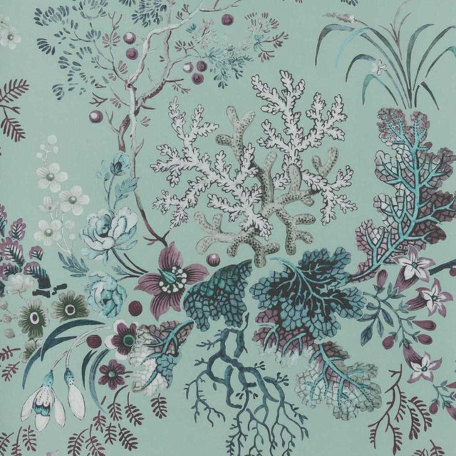 Kilburn'S Coral (Wp) # 02 Mist by 1838 Wallcoverings Designer Wallpaper V&A DECORATIVE PAPERS HALF DROP PASTE THE WALL UNITED KINGDOM V-41.3" 20.5"X11YD - Swanky Fabrics - Kilburn'S Coral (Wp) # 02 Mist by 1838 Wallcoverings Designer Wallpaper V&A DECORATIVE PAPERS HALF DROP PASTE THE WALL UNITED KINGDOM V-41.3" 20.5"X11YD - Swanky Fabrics -