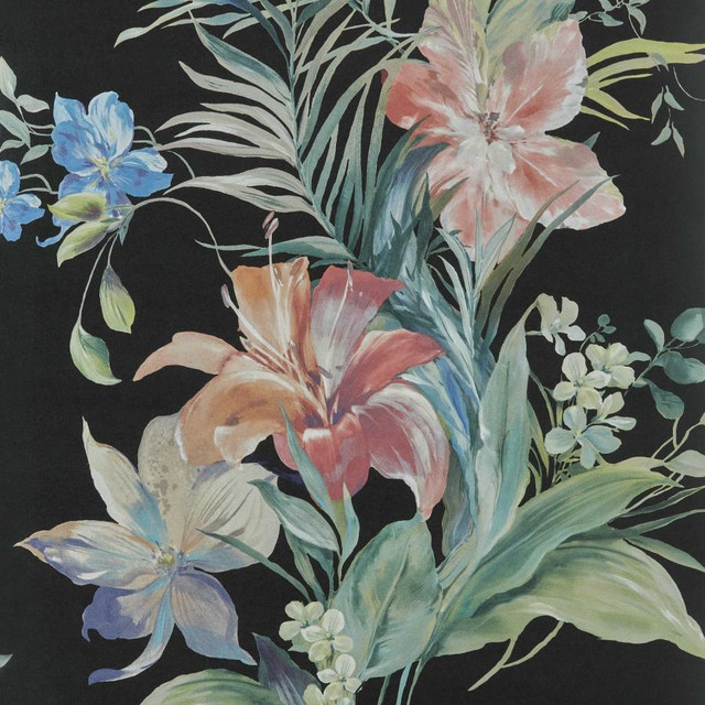 Lilliana (Wp) # 03 Jet by 1838 Wallcoverings Designer Wallpaper PAVILION HALF DROP PASTE THE WALL UNITED KINGDOM 31" 20.5"X11YD - Swanky Fabrics - Lilliana (Wp) # 03 Jet by 1838 Wallcoverings Designer Wallpaper PAVILION HALF DROP PASTE THE WALL UNITED KINGDOM 31" 20.5"X11YD - Swanky Fabrics -
