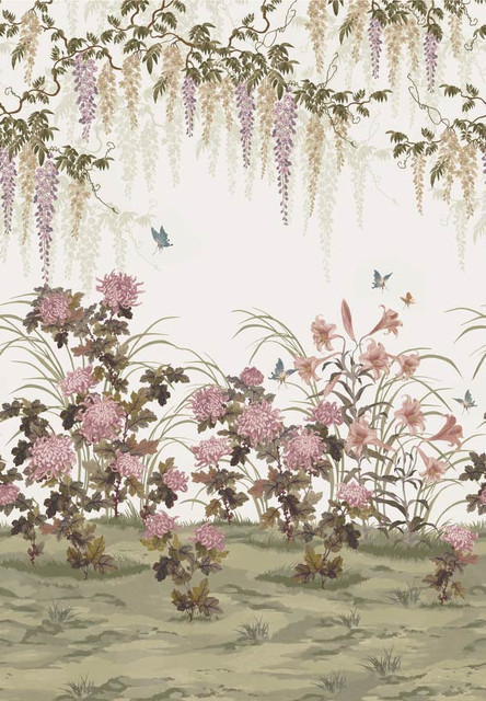 Wisteria Bloom (Wp) # 02 Heather by 1838 Wallcoverings Designer Wallpaper V&A DECORATIVE PAPERS III STRAIGHT PASTE THE WALL UNITED KINGDOM V-118" H-82" 20.5"X13.7YD - Swanky Fabrics - Wisteria Bloom (Wp) # 02 Heather by 1838 Wallcoverings Designer Wallpaper V&A DECORATIVE PAPERS III STRAIGHT PASTE THE WALL UNITED KINGDOM V-118" H-82" 20.5"X13.7YD - Swanky Fabrics -