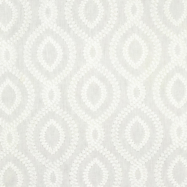 Historic District Coconut by Carole Designer Fabric Earthbound Base: 68% Polyester, 21% Linen, 11% Cotton Embr: 100% Polyester 51,000 Wyzenbeek Double Rubs 6 1/4" V, 3 1/4" H HD 54" - Swanky Fabrics -