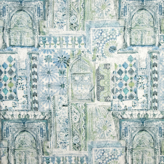 Marrakesh Baltic by Carole Designer Fabric Making Waves 92% Polyester, 8% Linen 110,000 Wyzenbeek Double Rubs 28 1/4" V, 28 1/2" H 56.5" - Swanky Fabrics - Marrakesh Baltic by Carole Designer Fabric Making Waves 92% Polyester, 8% Linen 110,000 Wyzenbeek Double Rubs 28 1/4" V, 28 1/2" H 56.5" - Swanky Fabrics -