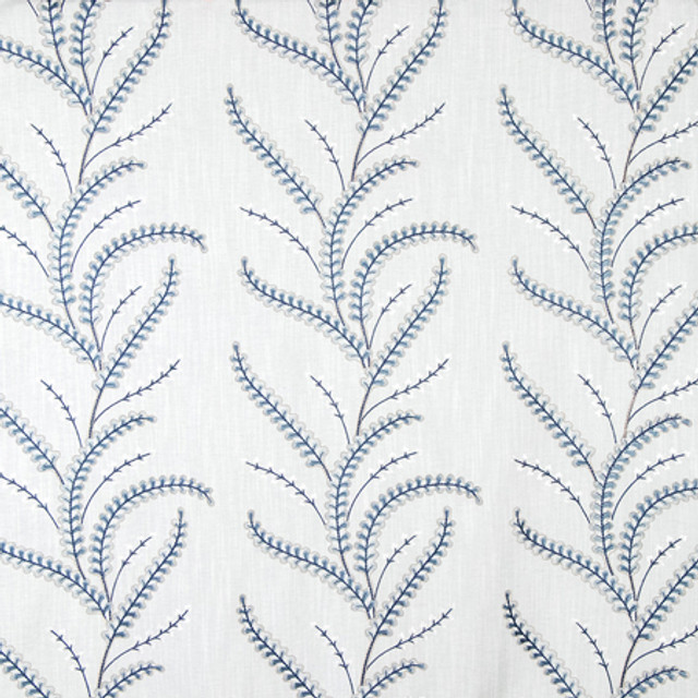 New Traditions Delft by Carole Designer Fabric Making Waves Base: 82% Polyester, 11% Cotton, 7% Linen Embr: 50% Cotton, 50% Viscose N/A 12 5/8" V, 13 3/8" H 52" - Swanky Fabrics -