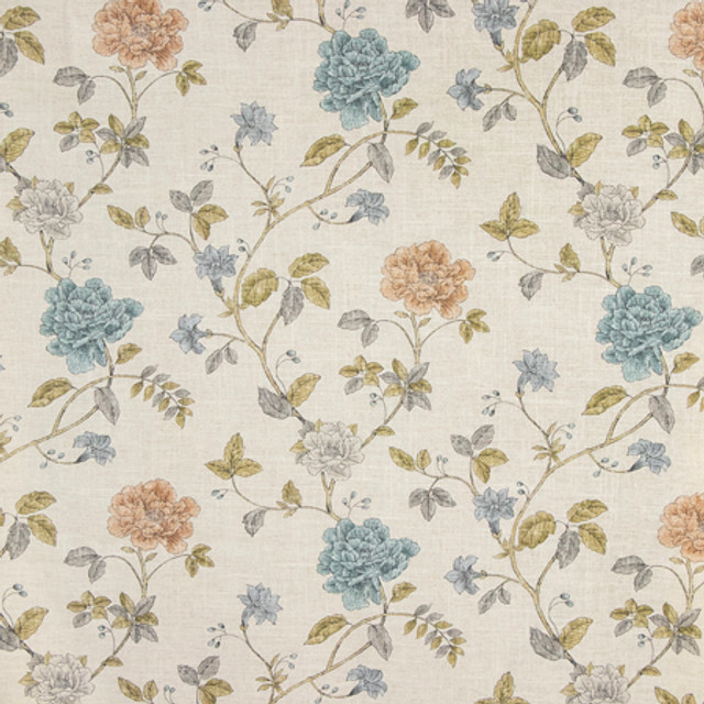 On The Clock Tearose by Carole Designer Fabric Serene Green 55% Linen, 45% Rayon-Soil Repellent 12,000 Wyzenbeek Double Rubs 24" V, 13 1/2" H HD 54" - Swanky Fabrics - On The Clock Tearose by Carole Designer Fabric Serene Green 55% Linen, 45% Rayon-Soil Repellent 12,000 Wyzenbeek Double Rubs 24" V, 13 1/2" H HD 54" - Swanky Fabrics -