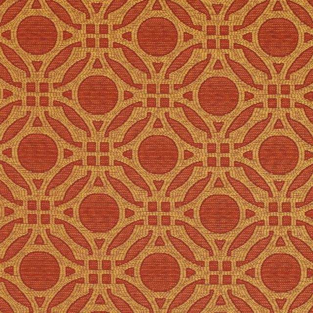 D4635 Tangerine by Charlotte Designer Fabric Contract Collective 100% Polyester USA Exceeds 100,000 Wyzenbeek Rubs (Heavy Duty) Horizontal 4" x Vertical 3.5" 54 Inches - Swanky Fabrics -