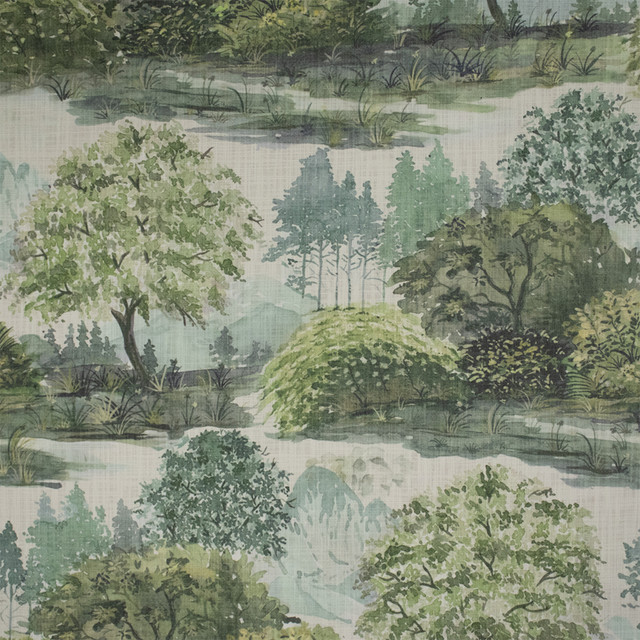 S7318 Mist by Greenhouse Designer Fabric - 100% Cotton India 10000 27.5" H, 26.5" V 54" - Swanky Fabrics -