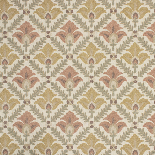 S7029 Berry by Greenhouse Designer Fabric - 66% Polyester, 23% Linen, 11% Cotton (Embroidery: 60% Polyester, 25% Cotton, 15% Linen) India 9000 8.875" H, 9.5" V 54" - Swanky Fabrics -