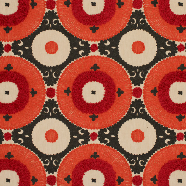 S7050 Chili by Greenhouse Designer Fabric - 52% Polyester, 48% Cotton (Embroidery: 100% Cotton) India 9000 9" H, 9.25" V 55" - Swanky Fabrics - S7050 Chili by Greenhouse Designer Fabric - 52% Polyester, 48% Cotton (Embroidery: 100% Cotton) India 9000 9" H, 9.25" V 55" - Swanky Fabrics -