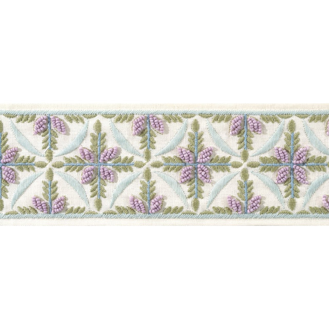 Leila Tape Lilac and Willow AE12342 by Thibaut Trim Thibaut Trim Leila Tape Lilac and Willow AE12342Trim ISLANDER 60% Polyester, 22% Cotton, 18% Linen U.S.A </p><p>Repeat: H: , V: 3.12 in (7.92 cm) - Fabric Carolina - Leila Tape Lilac and Willow AE12342 by Thibaut Trim Thibaut Trim Leila Tape Lilac and Willow AE12342Trim ISLANDER 60% Polyester, 22% Cotton, 18% Linen U.S.A </p><p>Repeat: H: , V: 3.12 in (7.92 cm) - Fabric Carolina -