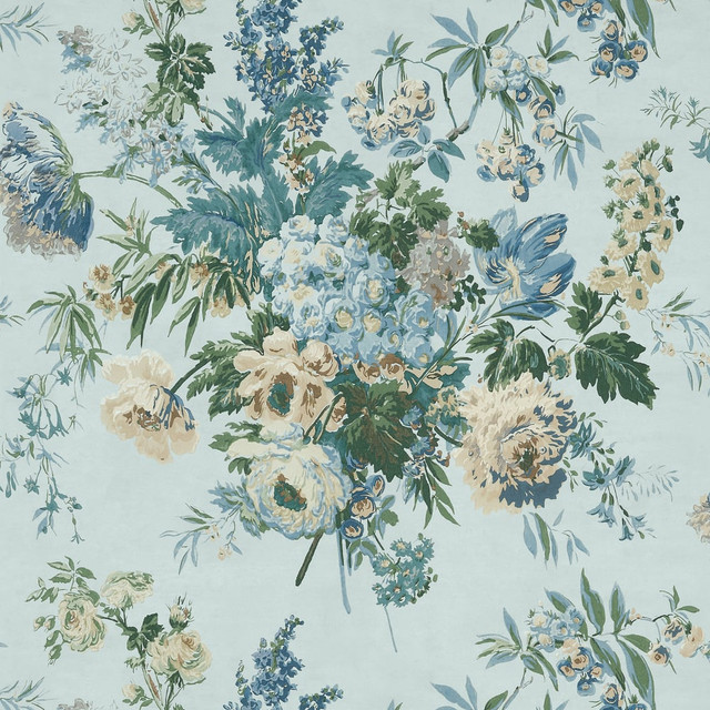 Garden Club Blue AT16134 by Thibaut Wallpaper Thibaut Wallpaper Garden Club Blue AT16134Wallpaper SOLEIL Non Woven Wallpaper U.S.A </p><p>Repeat: H: , V: 25.25  (64.14 cm) 27 in  (68.58 cm) - Fabric Carolina -