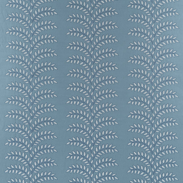Frondescence Embroidery Blue AW16101 by Thibaut Fabric Thibaut Fabric Frondescence Embroidery Blue AW16101Fabric SOLEIL U.S.A </p><p>Repeat: H: 16.75 in (42.55 cm), V: 3.75 (9.53 cm) 51.5 in  (130.81 cm) - Fabric Carolina -