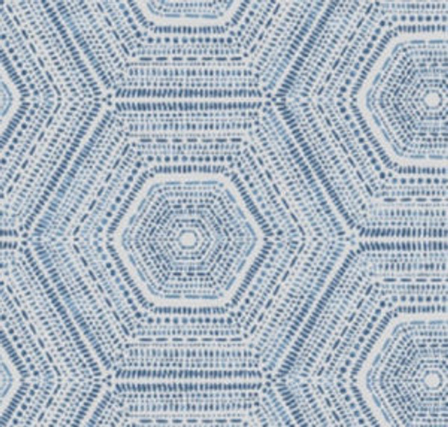 Ludlow Denim 60 by Norbar Designer Fabric DEL SOL 100% SOLUTION DYED ACRYLIC GERMANY 23 5/8"V 13 3/4"H 54" - Swanky Fabrics -