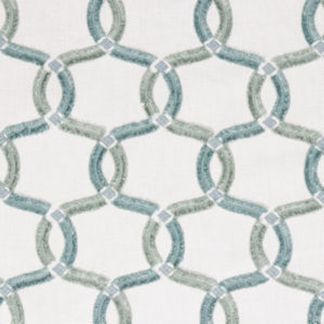 Pageant Spa by Norbar Designer Fabric PRISM SEAVIEW 52% COTTON - 48% POLYESTER INDIA 6 1/8"V 4 3/8"H 53 - Swanky Fabrics -