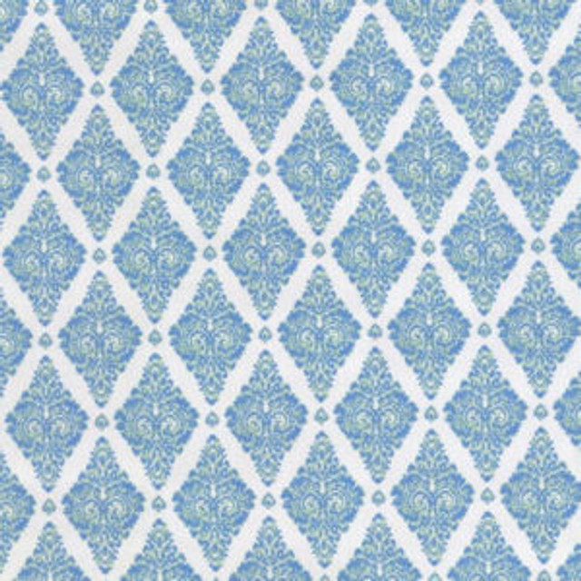 Arden Blue Kiwi by Norbar Designer Fabric ROMANCE 100% COTTON SPAIN 6 7/8"V 4 1/2"H 55" - Swanky Fabrics -