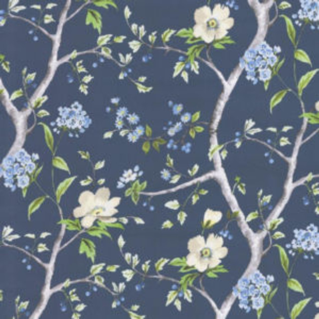 Joanna Navy by Norbar Designer Fabric ROMANCE 100% COTTON INDIA 17 1/6"V 36 1/4"H 55 - Swanky Fabrics - Joanna Navy by Norbar Designer Fabric ROMANCE 100% COTTON INDIA 17 1/6"V 36 1/4"H 55 - Swanky Fabrics -