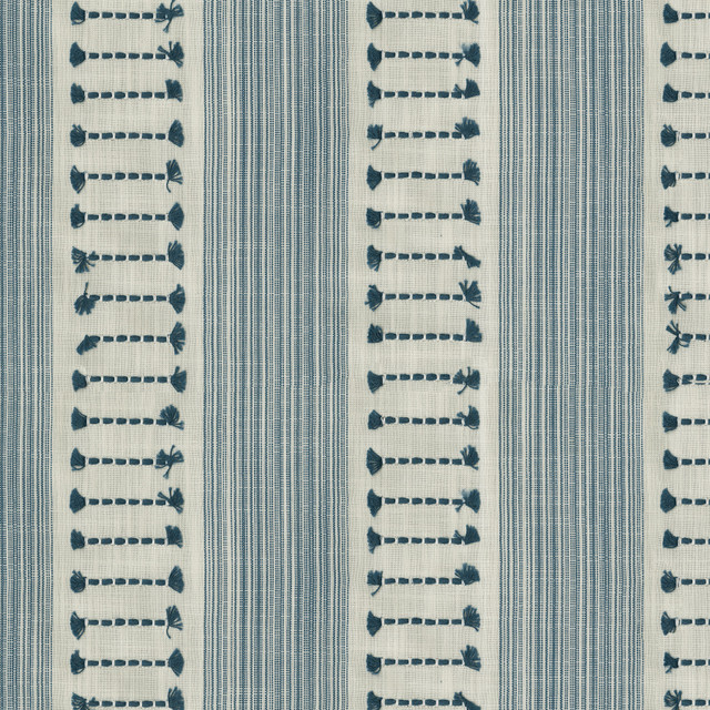 Fringe Stripe Emb Baltic 472222 by PK Lifestyles Designer Fabric Cultural Exchange IX Base: 88% Polyester, 12% Cotton EMB: 84% Cotton, 16% Viscose India 50000 H: 6.125, V: 0.75 55 - Swanky Fabrics -