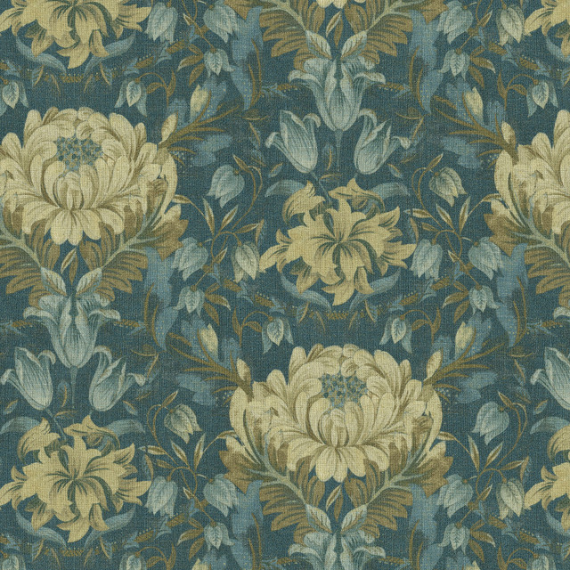 Garden Ornament Indigo 472701 by PK Lifestyles Designer Fabric Design by Nature VIII 90% Polyester, 10% Linen China 51000 H: 13.5, V: 25.25 54 - Swanky Fabrics - Garden Ornament Indigo 472701 by PK Lifestyles Designer Fabric Design by Nature VIII 90% Polyester, 10% Linen China 51000 H: 13.5, V: 25.25 54 - Swanky Fabrics -