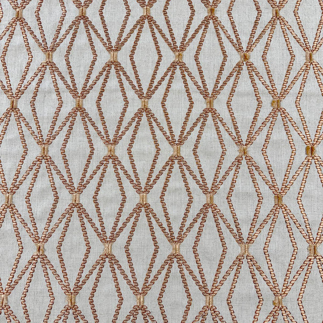 Rhombony Sunstone by Magnolia Designer Fabric - 70% Viscose, 30% Linen, Emb 100% Viscose India 51000 Horizontal: 4.375 and Vertical: 6.375 54 - Swanky Fabrics -