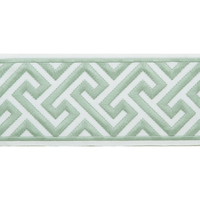 Melrose Emb Tape Spearmint by Magnolia Designer Trim - 51% Fibranne, 49% Polyester China Horizontal: and Vertical: 3.5 - Swanky Fabrics -