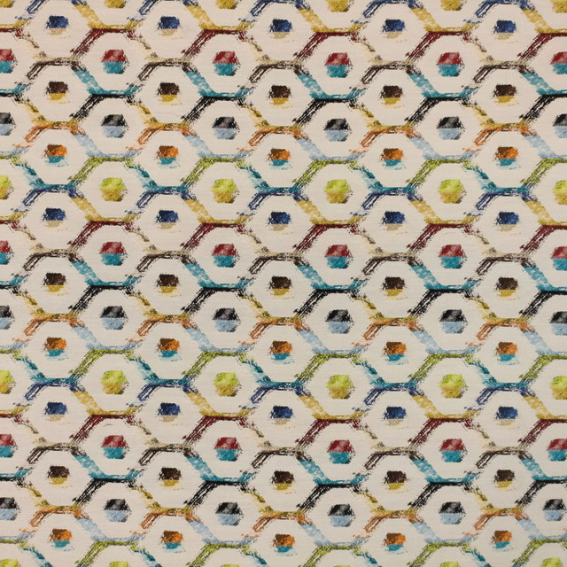 Watercolor Trellis Sea Coral by RM CoCo Designer Fabric Inspired Living Vol 14 100% Polyester See Sample 0 Horizontal: 5 and Vertical: 9.75 58.268 - Swanky Fabrics -