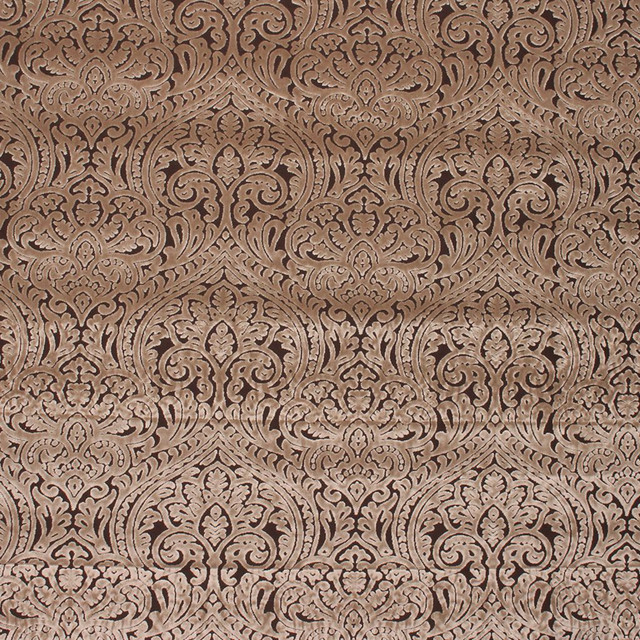 St. Honoré Damask Mocha by RM CoCo Designer Fabric Prive Vol 4 65% Viscose 21% Spun Polyester See Sample 0 Horizontal: 13.75 and Vertical: 19.63 59 - Swanky Fabrics -
