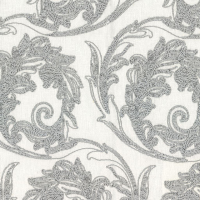 Sutash Pewter by RM CoCo Designer Fabric Prive Vol 1 73% Polyester 27% Cotton See Sample 0 Horizontal: 10.25 and Vertical: 18.88 54 - Swanky Fabrics -