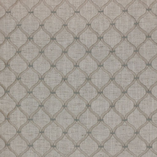Romesco Trellis Titanium by RM CoCo Designer Fabric 2018 Spring - Prive Collection 100% Polyester Embroidery 100% Polyester Base See Sample 0 Horizontal: 4.25 and Vertical: 4.75 54 - Swanky Fabrics -