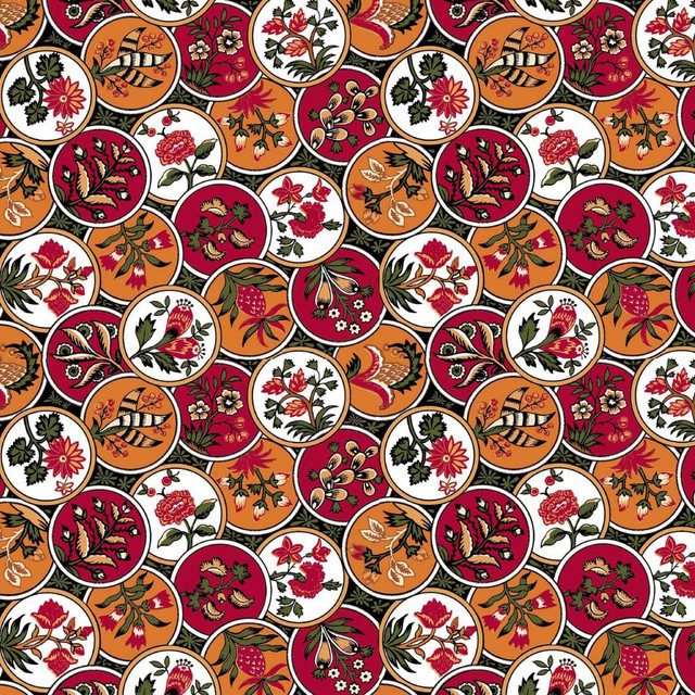 Cloisonné Spice Road by RM CoCo Designer Fabric ColorWorks Fall 2021 RM Studio See Sample 0 Horizontal: 6.75 and Vertical: 6.75 0 - Swanky Fabrics -