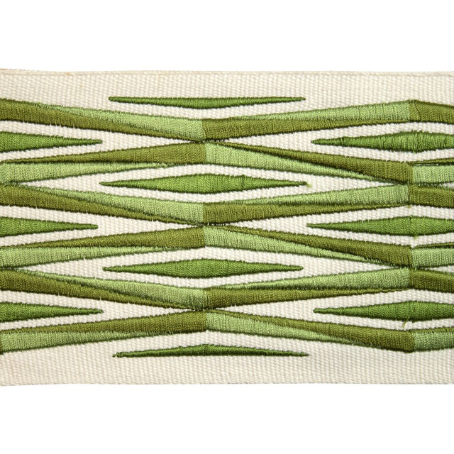 BD120 Border 4" Basil by RM CoCo Designer Trim Creative Threads II 100% Cotton Base 100% Rayon Embroidery See Sample 0 Horizontal: 4 and Vertical: 5 4 - Swanky Fabrics -