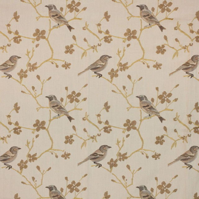 Spring Song Sandalwood by RM CoCo Designer Fabric Inspired Living Vol 13 85% Polyester 15% Linen See Sample 0 Horizontal: 13 and Vertical: 12.38 56 - Swanky Fabrics -