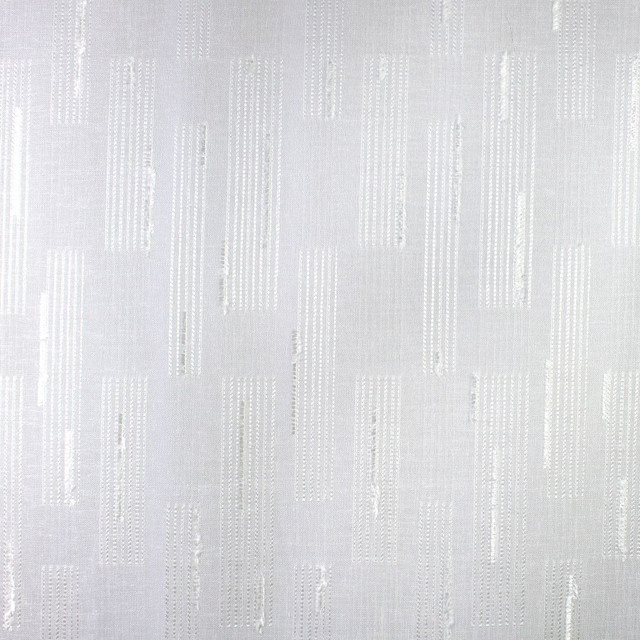 Spritz Stripe Winter White by RM CoCo Designer Fabric Window Dressing II 100% Polyester FR See Sample 0 Horizontal: 0 and Vertical: 0 118 - Swanky Fabrics -