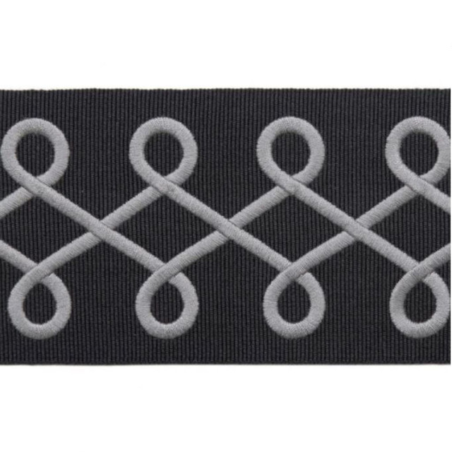 BD108 BORDER 3.125" Charcoal by RM CoCo Designer Trim Creative Threads 95% Rayon 5% Polyester See Sample 0 Horizontal: 1.375 and Vertical: 0 3.125 - Swanky Fabrics -