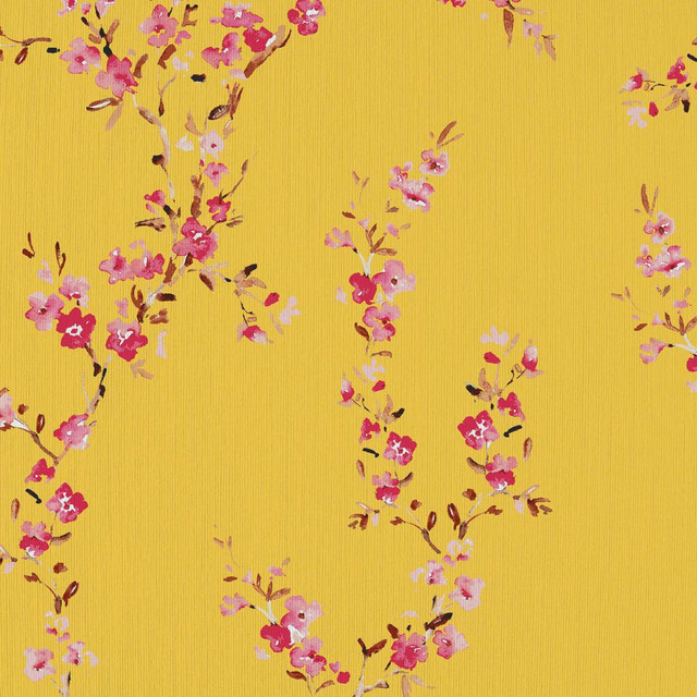 Manchurian Blossoms Imperial Yellow by RM CoCo Designer Fabric ColorWorks Fall 2021 RM Studio See Sample 0 Horizontal: 27 and Vertical: 27 0 - Swanky Fabrics -