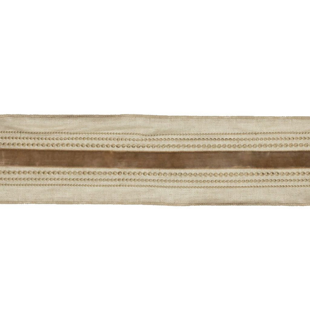 BD117 5" Border Flax by RM CoCo Designer Trim Artisano Collection Trim Book Base: 100% Linen Embroidery:100% Rayon See Sample 0 Horizontal: 5 and Vertical: 0 5 - Swanky Fabrics -