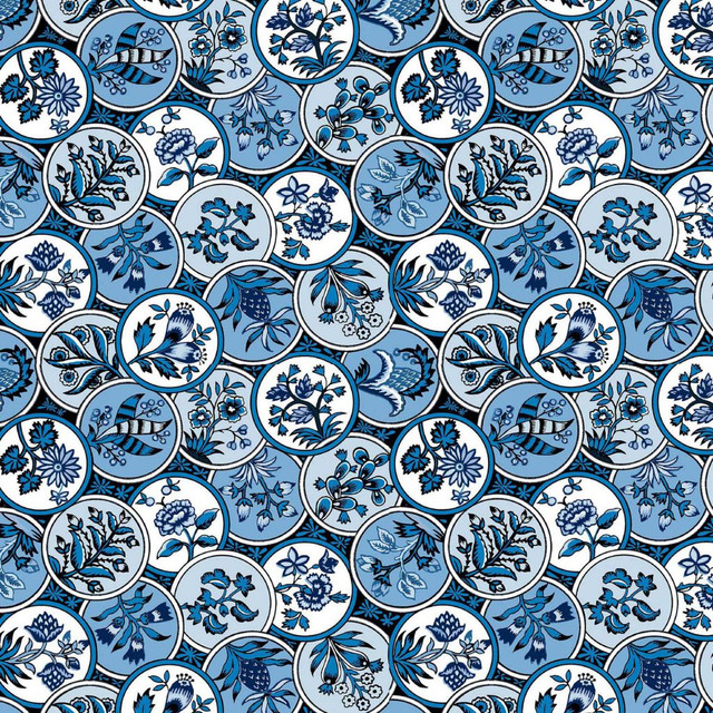 Cloisonné Mood Indigo by RM CoCo Designer Fabric ColorWorks Fall 2021 RM Studio See Sample 0 Horizontal: 6.75 and Vertical: 6.75 0 - Swanky Fabrics -