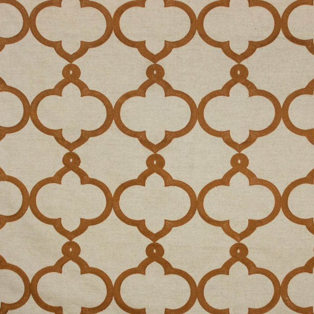 Kafu Trellis Papaya by RM CoCo Designer Fabric 2018 Spring - Prive Collection 79% Polyester 21% Cotton Embroidery: 100% Viscose See Sample 0 Horizontal: 8.5 and Vertical: 9 54 - Swanky Fabrics -