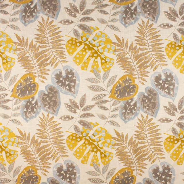 Tropix Goldenrod by RM CoCo Designer Fabric Prive Vol 2 55% Linen 45% Viscose See Sample 0 Horizontal: 25 and Vertical: 24.5 52 - Swanky Fabrics -