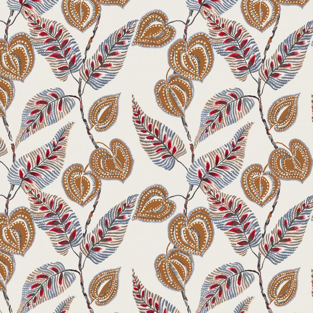 Everglades Copper by RM CoCo Designer Fabric Prive Vol 2 55% Linen 45% Viscose See Sample 0 Horizontal: 27 and Vertical: 25 52 - Swanky Fabrics -