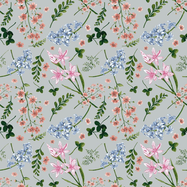 Wildflower Multi Platinum by RM CoCo Designer Fabric ColorWorks Spring 2022 RM Studio See Sample 0 Horizontal: 13.5 and Vertical: 13.5 0 - Swanky Fabrics -