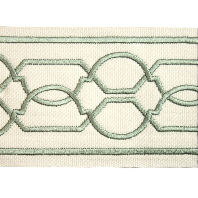 BD118 Border 4" Spa by RM CoCo Designer Trim Creative Threads II 100% Cotton Base 100% Rayon Embroidery See Sample 0 Horizontal: 4 and Vertical: 3.75 4 - Swanky Fabrics -