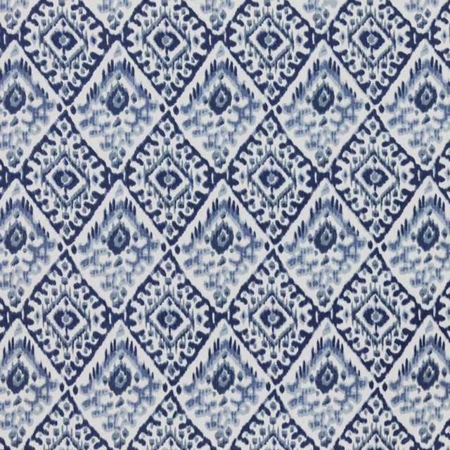 Akbar China Blue by RM CoCo Designer Fabric Inspired Living Vol 10 100% Cotton See Sample 9000 Horizontal: 4.5 and Vertical: 6.25 58 - Swanky Fabrics -