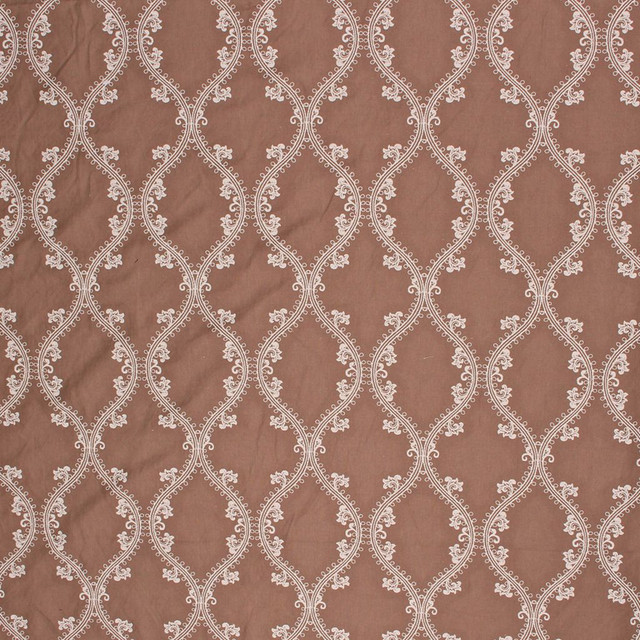 Oakville Trellis Driftwood by RM CoCo Designer Fabric Prive Vol 4 56% Linen 29% Polyester 15% Cotton See Sample 0 Horizontal: 6.5 and Vertical: 9.5 54 - Swanky Fabrics -