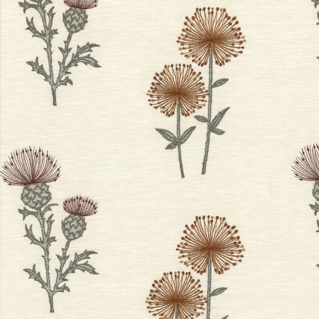 Gaelic Thistle Mimosa by RM CoCo Designer Fabric Gemstones II Pink Morganite to Amethyst Base Fabric 72% Polyeser 28% Cotton Embr 100% Polyester See Sample 0 Horizontal: 13.19 and Vertical: 9.45 55 - Swanky Fabrics -