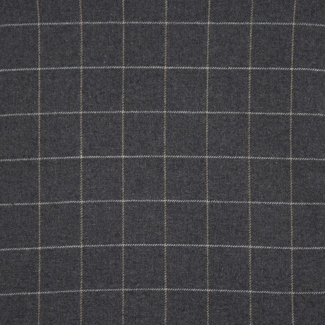 Norton # 414 Charcoal by Maxwell Designer Fabric Menswear Ii-Plaids & Checks 40% WOOL
35% POLYESTER
15% NYLON
10% ACRYLIC INDIA V-2" H-2" 54" - Swanky Fabrics -