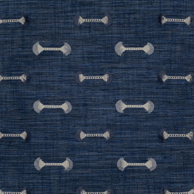 Barbell # 122 Cobalt by Maxwell Designer Fabric Color Theory-Vol. Ix Pacific BASE: 100% POLYESTER
EMB: 100% COTTON INDIA V-4.6" H-6.8" 54" - Swanky Fabrics -