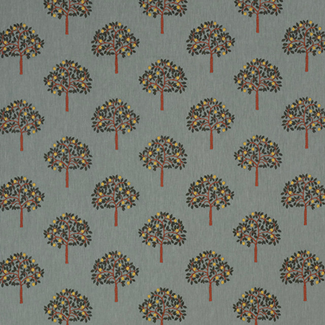 Arbor View Aloe by Carole Designer Fabric English Garden Base: 52% Polyester, 48% Cotton Embr: 100% Polyester 60,000 Wyzenbeek Double Rubs 6 1/4" V, 7 3/4" H 54 1/2*" - Swanky Fabrics -